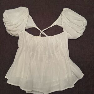 ASTR the Label white babydoll top